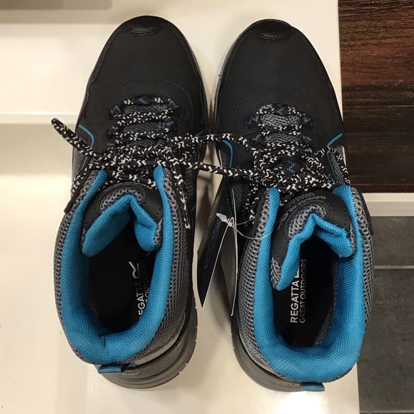 Regatta Lady Vendeavour Waterproof Hiking Boots Black & Teal Walking Boot SZ 9 - Picture 9 of 16